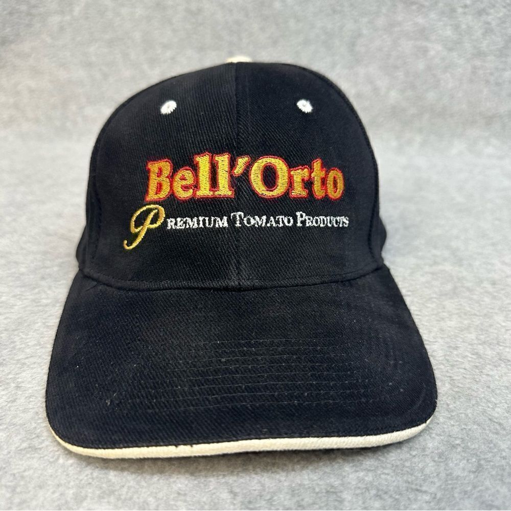 Bell Orto Tomato Products Hat Cap Black Strapback Food Processing Work Wear